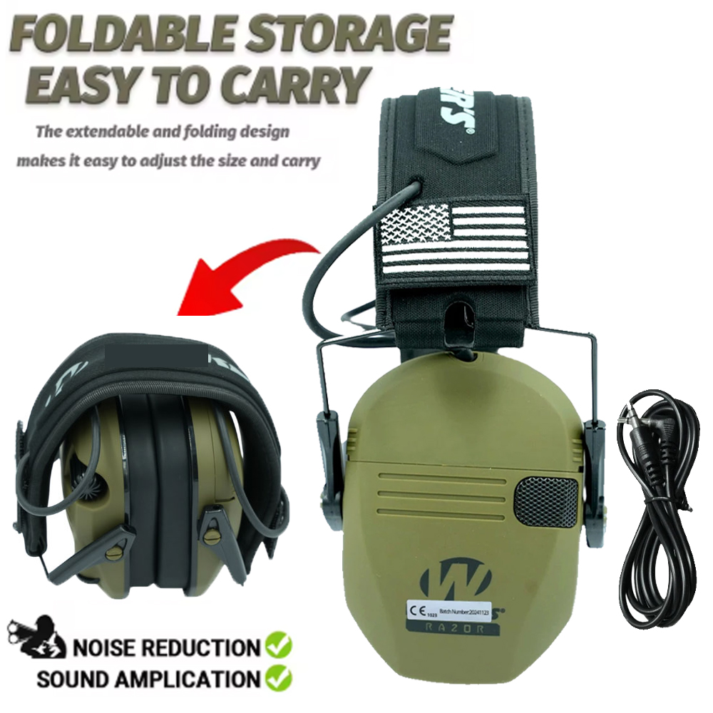 Earmuffs Foldable - Protège-oreilles de protection, protège-oreilles électroniques ultra-fins